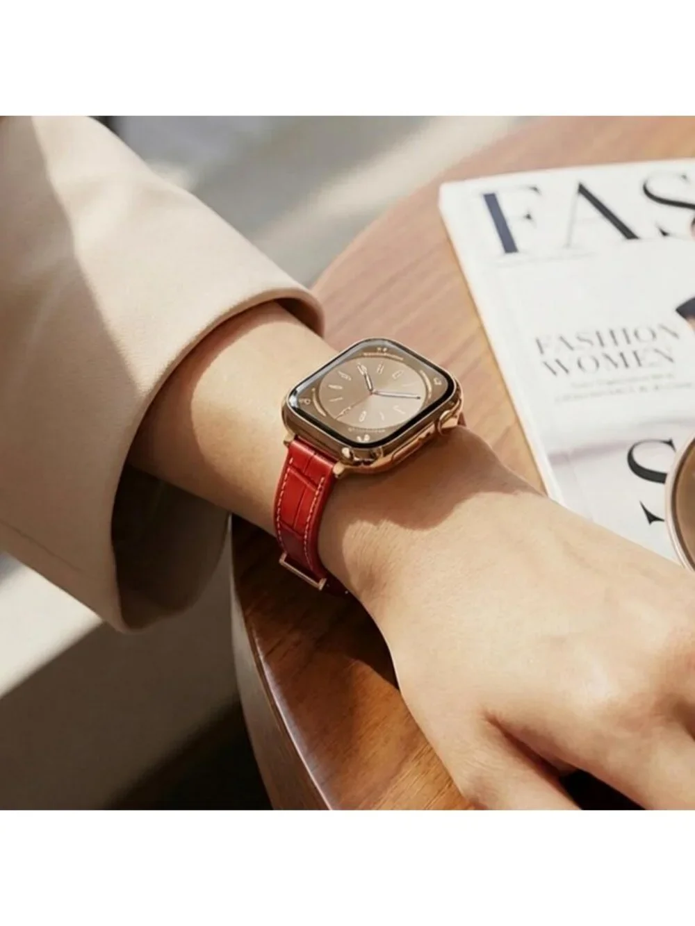 Stylish Slim Leather Band for Apple Watch | Iconic H Buckle Design, Durable
